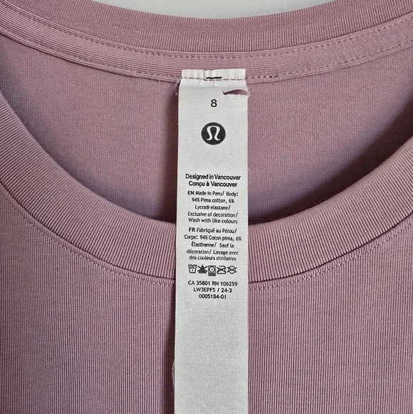 PACT Organic Ribbed Tee & LULULEMON Crew Love Tshirt Sustainable Top Lot Medium - Picture 13 of 15